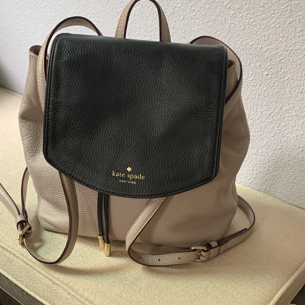 Kate Spade Two-Tone Black/Taupe Mulberry Street Breezy Backpack